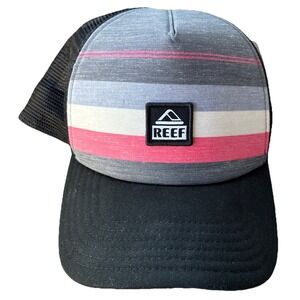 Reef Just Passing Through Mesh Trucker Snapback Hat Cap Surfing Beach Dad Retro
